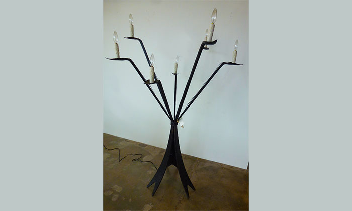 1940's French iron floor lamp