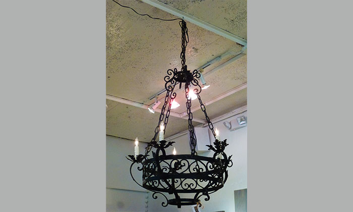 19th century Spanish iron chandelier