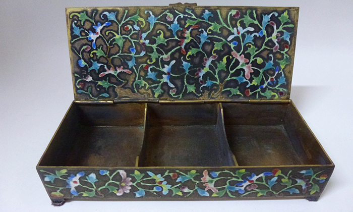 Enameled Cinnabar Antique Box