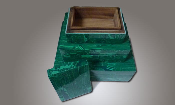 Faux Malachite Boxes