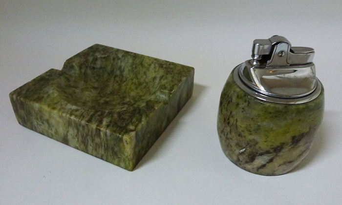 marble lighter and ashtray