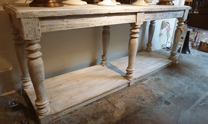 Reclaimed wood pastry table