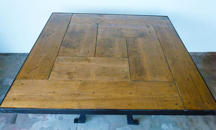 Belgian table with wood top