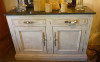 Hand painted buffet with galvanized top