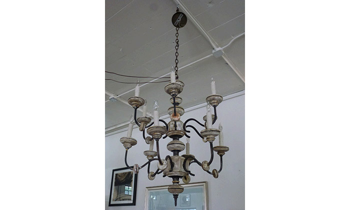 Itlian Wood and Iron Chandelier