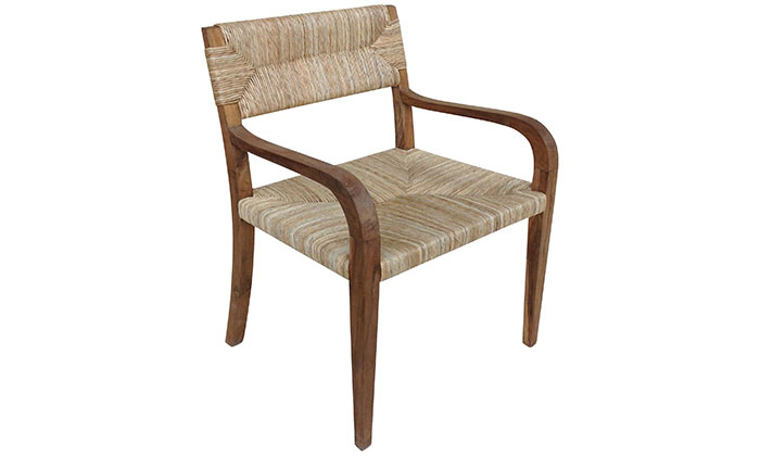 Teak and Seagrass Armchair